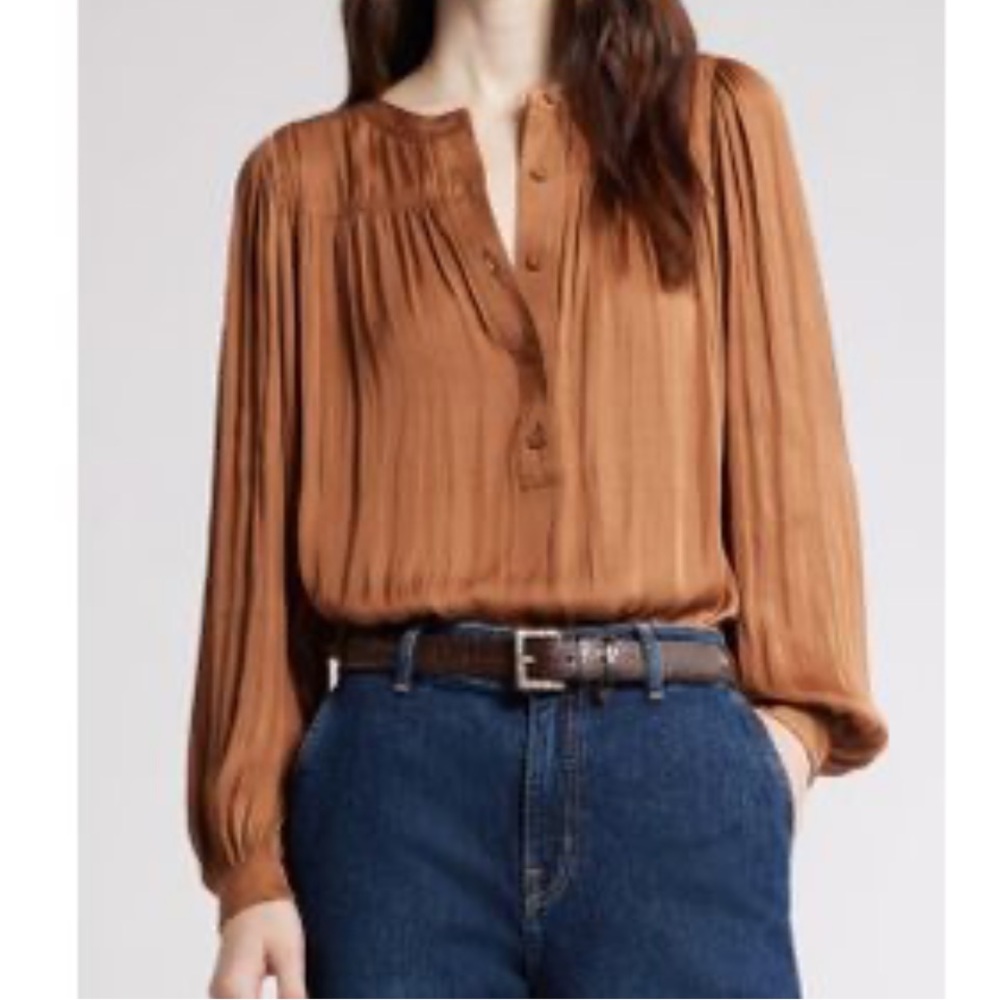 Nordstrom blouse in deep orange amber